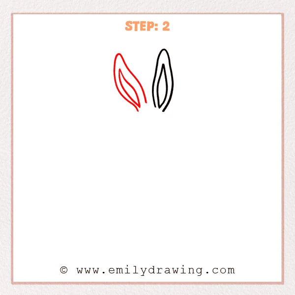 how to draw a bugs bunny - Step 2